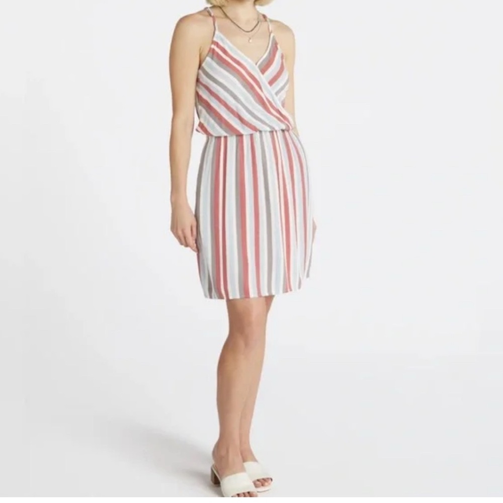 Market & Spruce Liliana Surplice Dress Large –Striped Sleeveless V-Neck Sundress